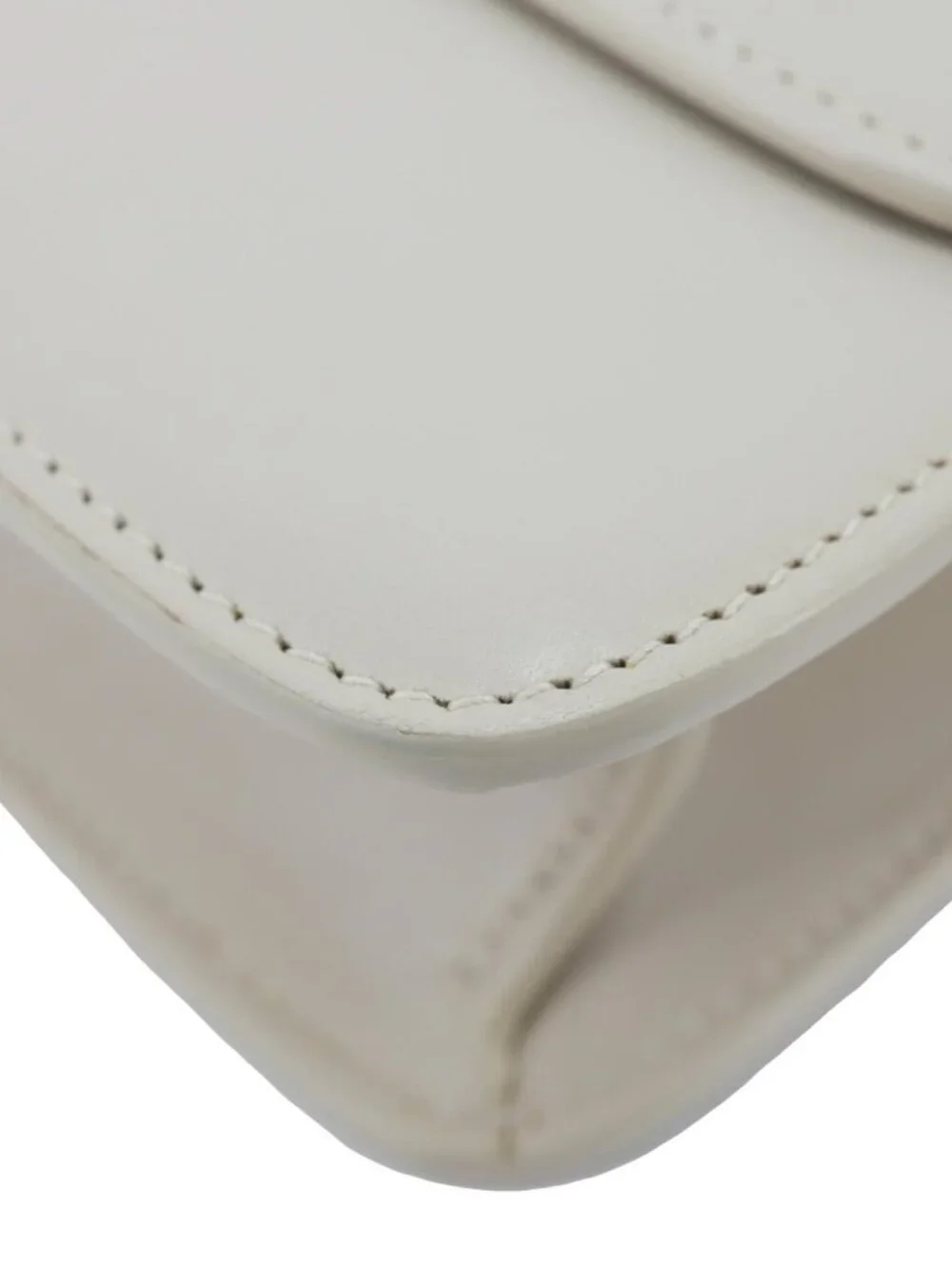 Yves Saint Laurent  Le Carre Calfskin Leather Satchel Bag White